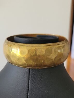 1970s Artisan Bracelet, 2.5" Brass.